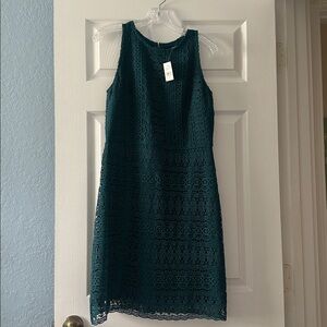 LOFT Teal Lace Detail Dress size 6